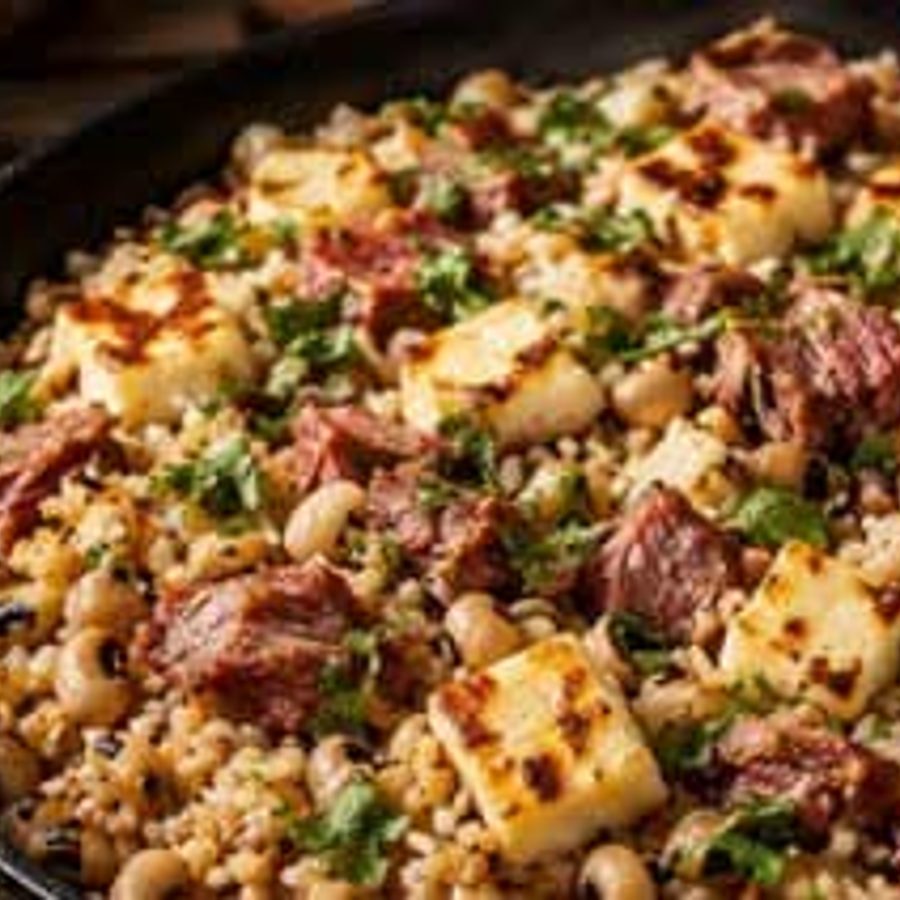 Baião de dois com queijo coalho